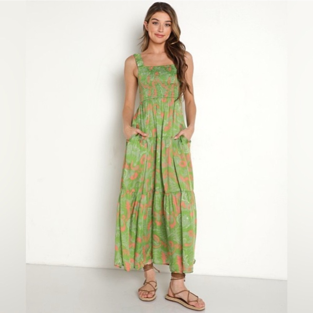 Cleobella Julia Maxi Dress in Tropical Abstract Print Women's Size Small